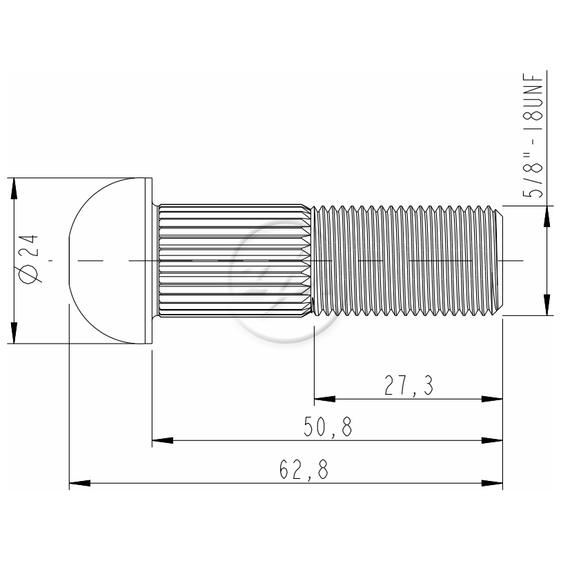 Kit 50 Parafuso Cravo Alto 5/8"-18F X 2"- REC23 - ZM - 3250832