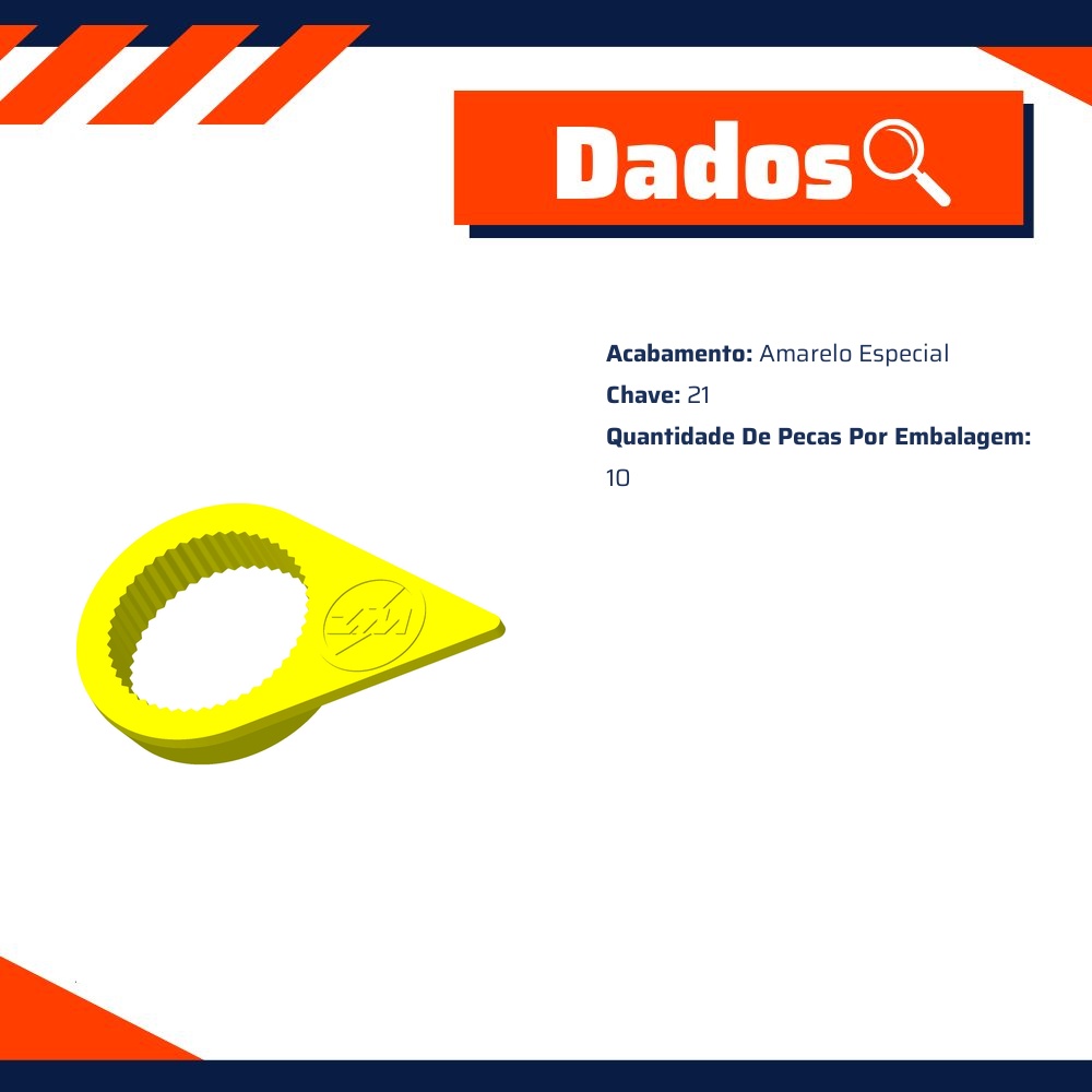Kit 50 Verificador Visual para Porca Roda Chave 21 - ZM - 3302159