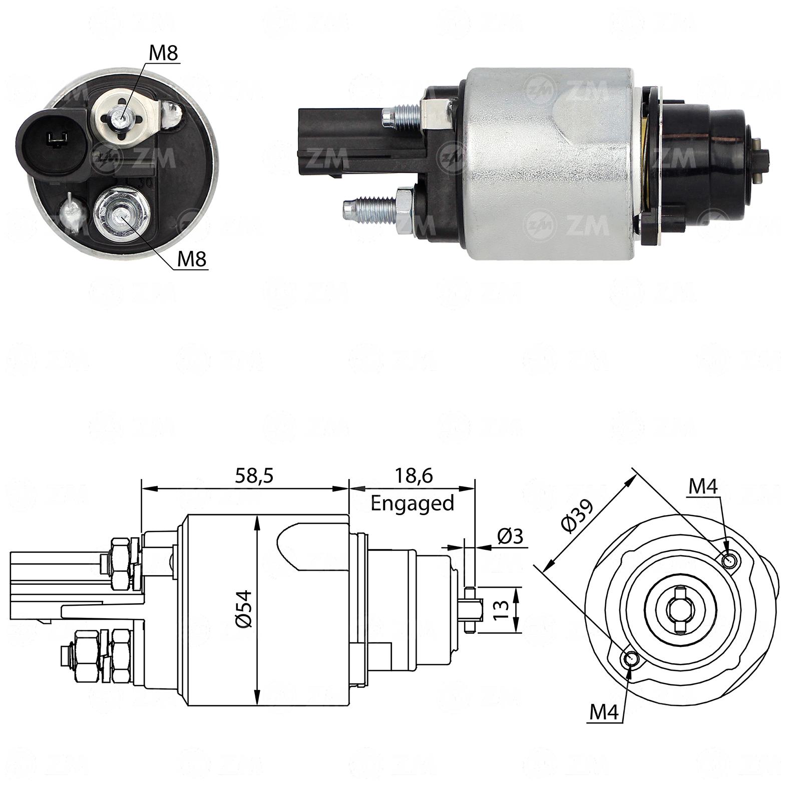 Relê Auxiliar de Partida para Volkswagen Amarok - ZM - 3-498