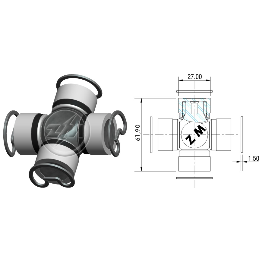Cruzeta do Cardan para Chevrolet Chevette e Chevette Hatch - ZM - 35.001.00