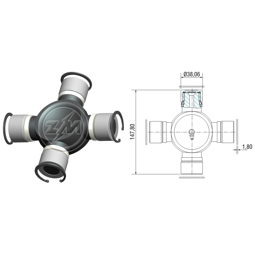 Cruzeta do Cardan - ZM - 35.001.25