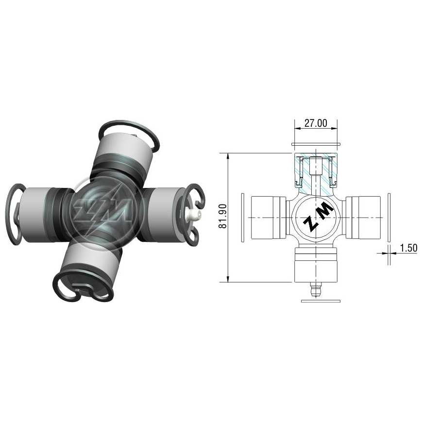 Cruzeta do Cardan para Toyota Hilux - ZM - 35.001.27