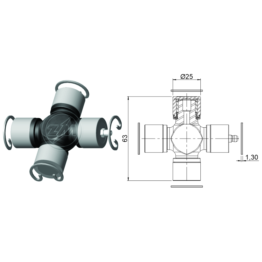 Cruzeta do Cardan para Mitsubishi L200 - ZM - 35.001.59