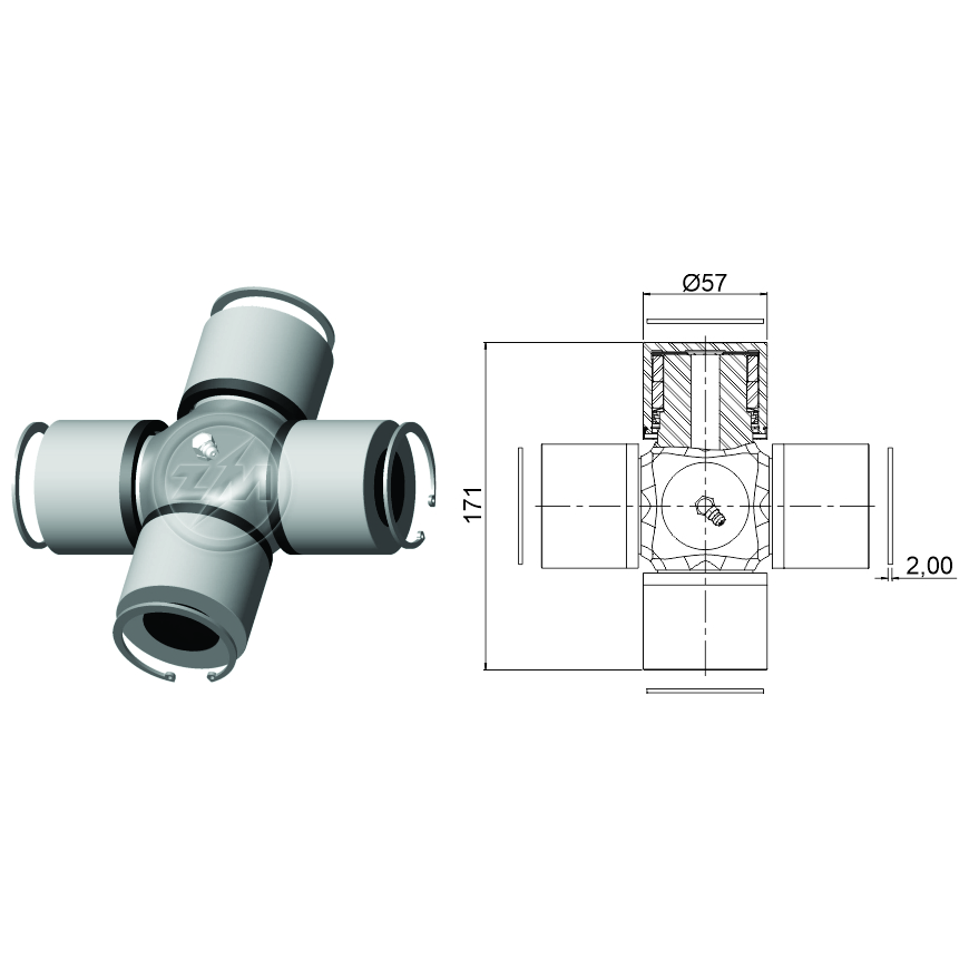Cruzeta do Cardan para Iveco Eurotrakker 450-E37 - ZM - 35.001.60