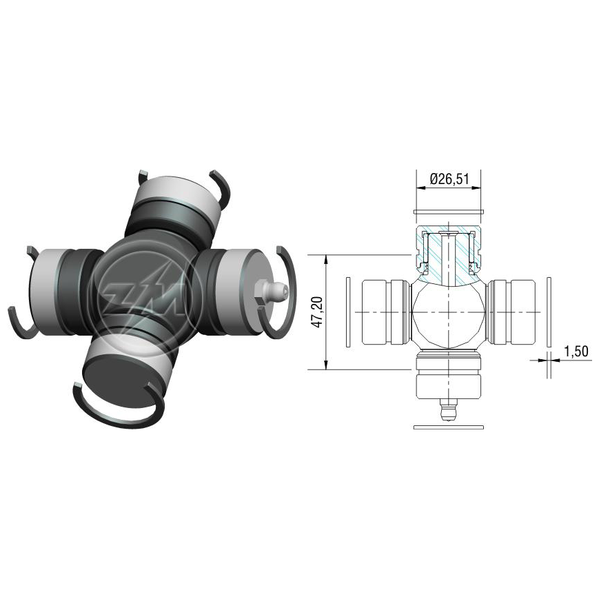 Cruzeta do Cardan para ASIA Topic - ZM - 35.002.00