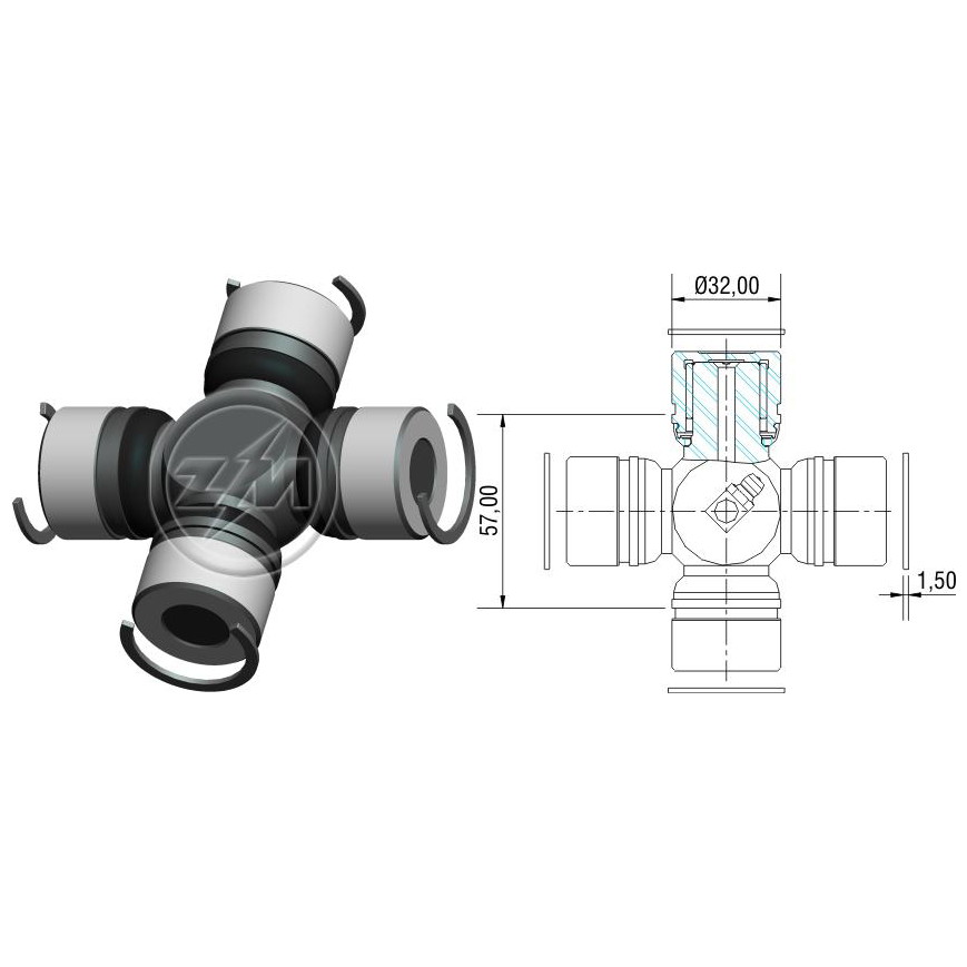Cruzeta do Cardan para ASIA Topic - ZM - 35.002.01