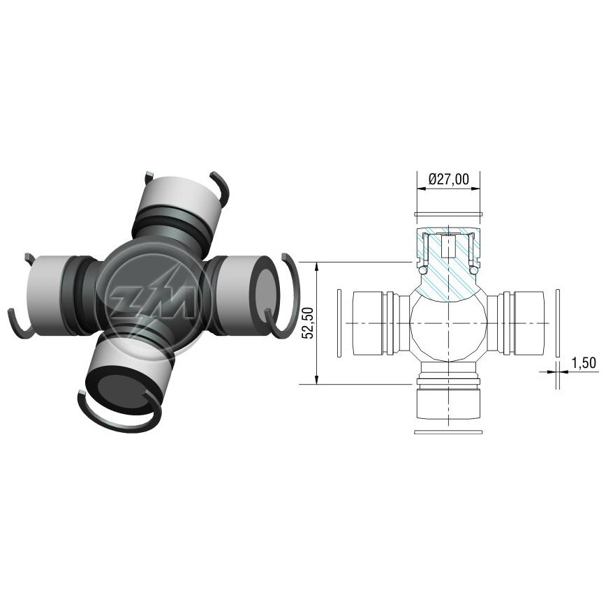 Cruzeta do Cardan para Ford Jeep - ZM - 35.002.03