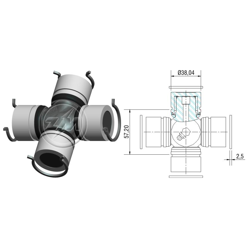 Cruzeta do Cardan - ZM - 35.002.04