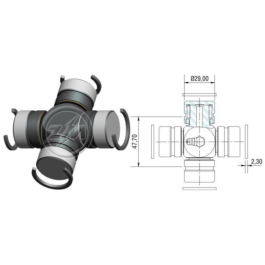 Cruzeta do Cardan para Toyota Hilux - ZM - 35.002.08