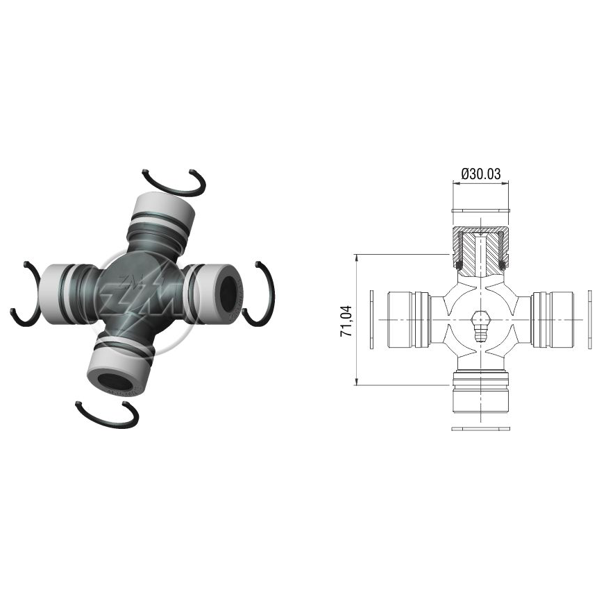 Cruzeta do Cardan para Mitsubishi L200 - ZM - 35.002.13