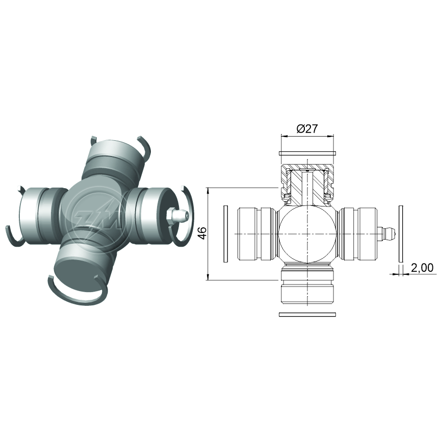 Cruzeta do Cardan para Nissan Pathfinder - ZM - 35.002.14