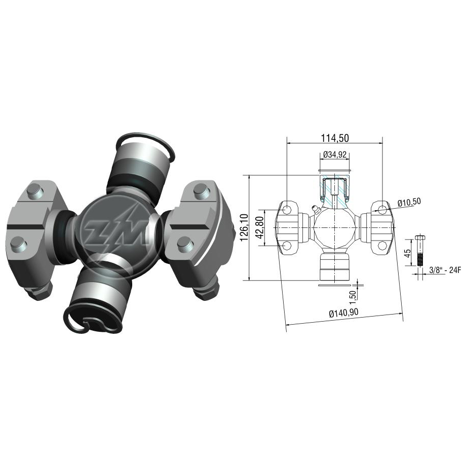 Cruzeta do Cardan - ZM - 35.003.00