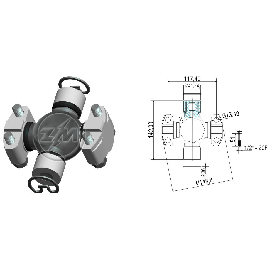 Cruzeta do Cardan - ZM - 35.003.01