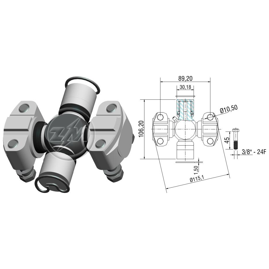 Cruzeta do Cardan - ZM - 35.003.03