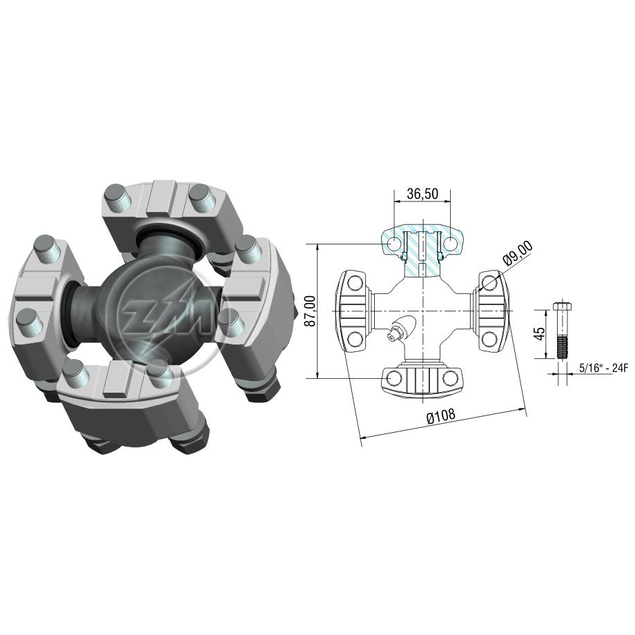 Cruzeta do Cardan - ZM - 35.005.01