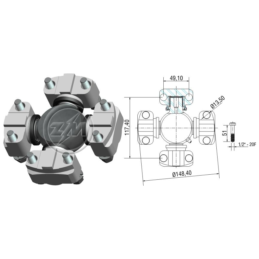 Cruzeta do Cardan - ZM - 35.005.02