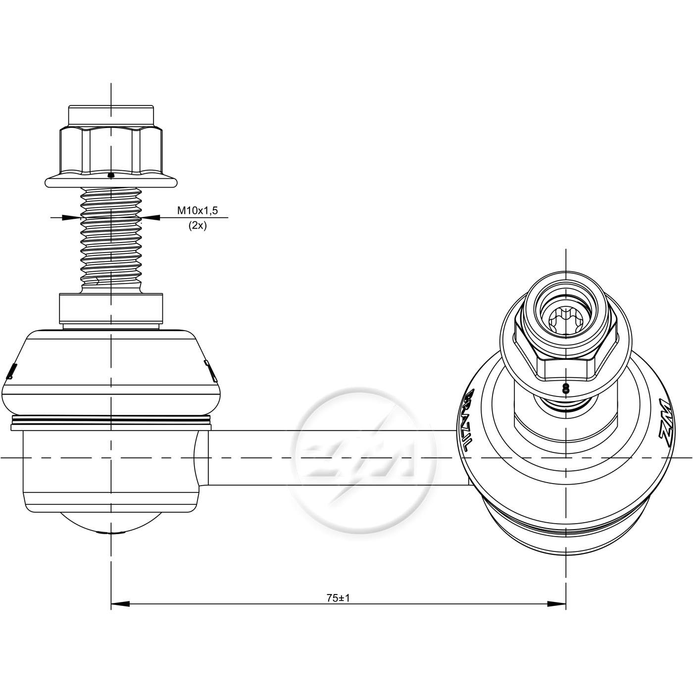 Bieleta da Barra Estabilizadora para Honda Civic - ZM - 370.117.45