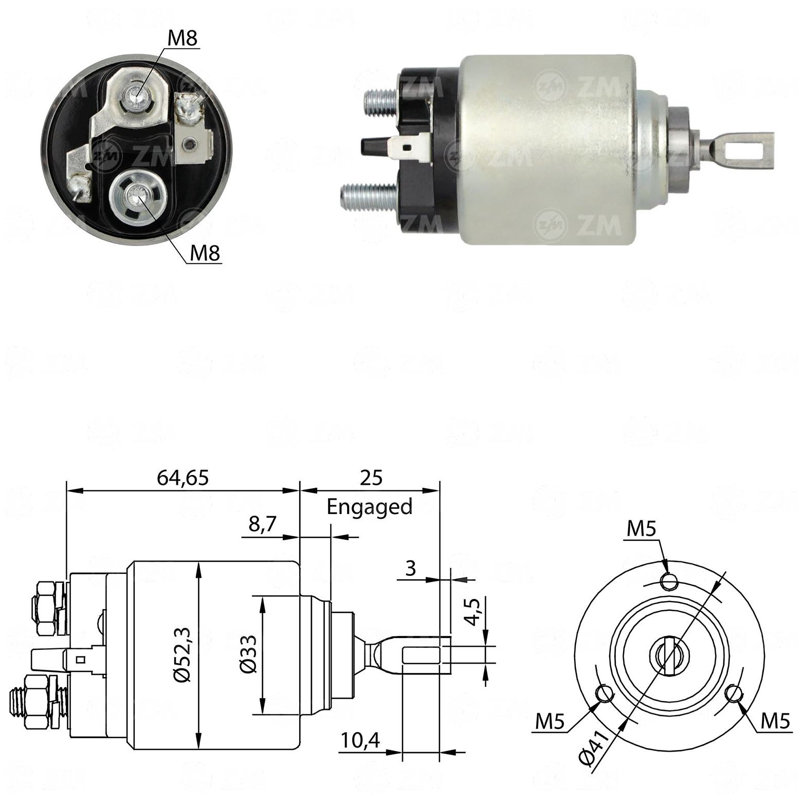 Relê Auxiliar de Partida para Renault Megane - ZM - 374