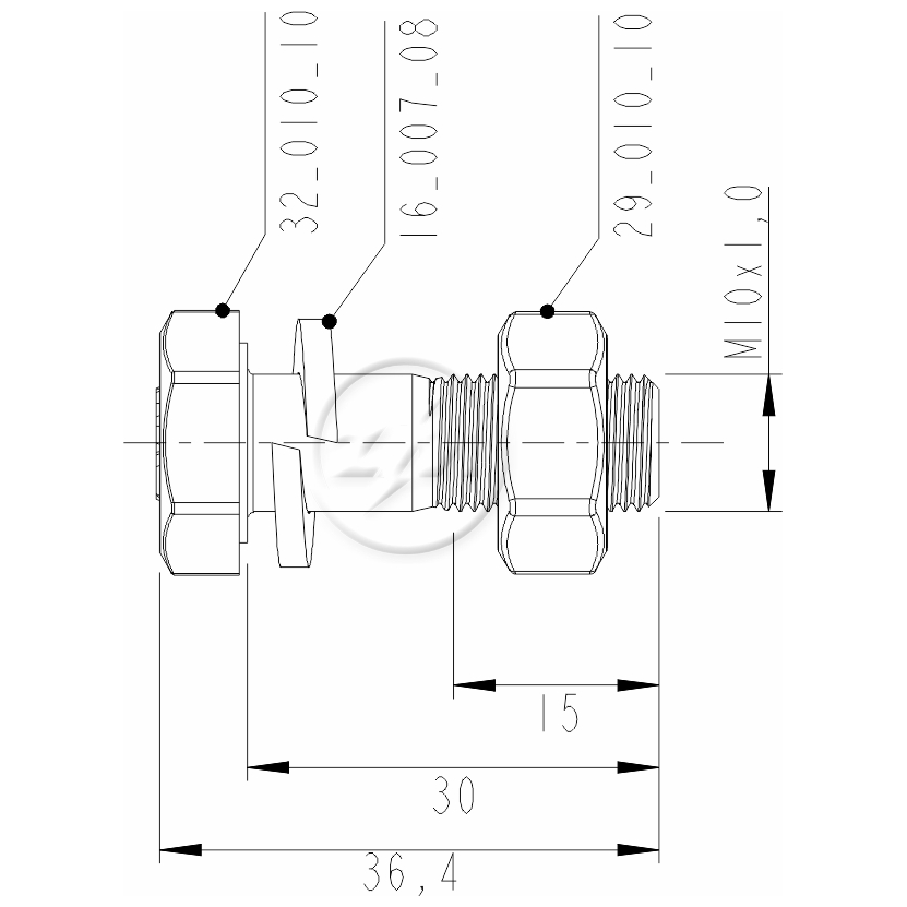 Kit 80 Parafuso Cardan M10-1,0 X 30 X CH17 - ZM - 40.010.10