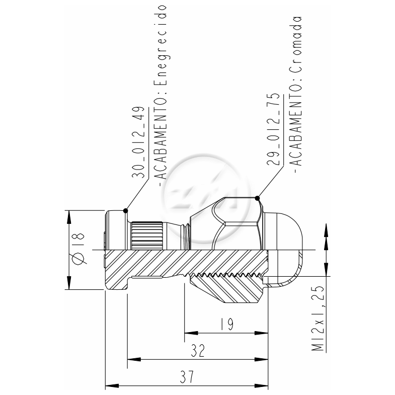 Prisioneiro de Roda com Porca Caixa com 50 Unidades para Nissan Frontier e Sentra - ZM - 40.012.04