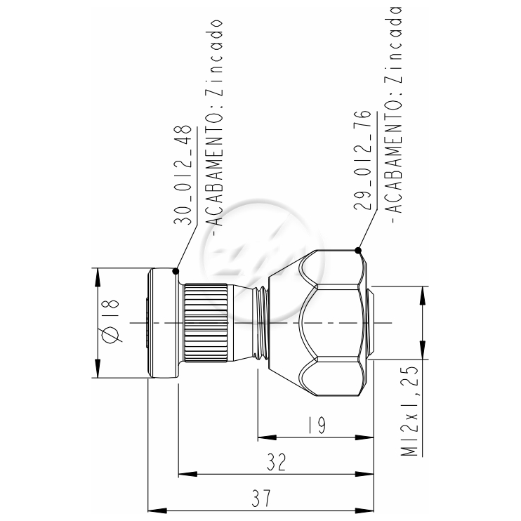 Prisioneiro de Roda com Porca Caixa com 50 Unidades para Nissan Frontier e Sentra - ZM - 40.012.07