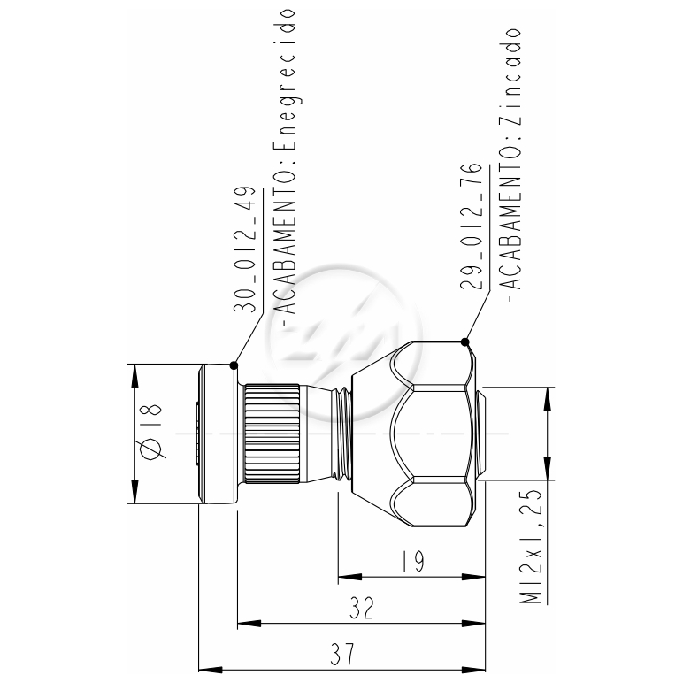 Prisioneiro de Roda com Porca Caixa com 50 Unidades para Nissan Frontier e Sentra - ZM - 40.012.08