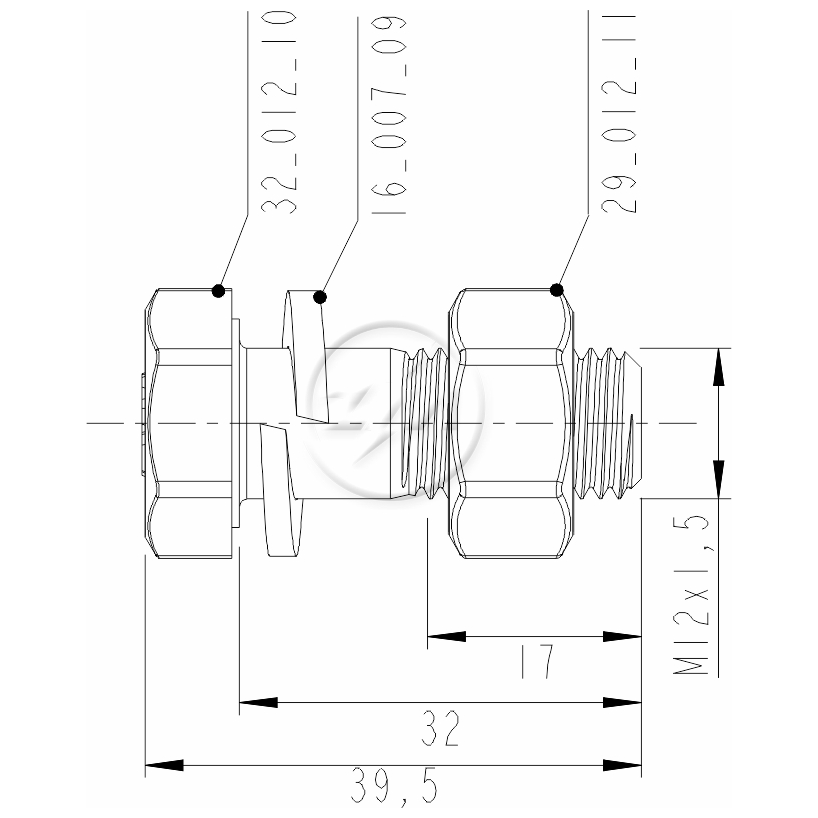 Kit 50 Parafuso Cardan M12-1,5x32xCH19xH10 - ZM - 40.012.10