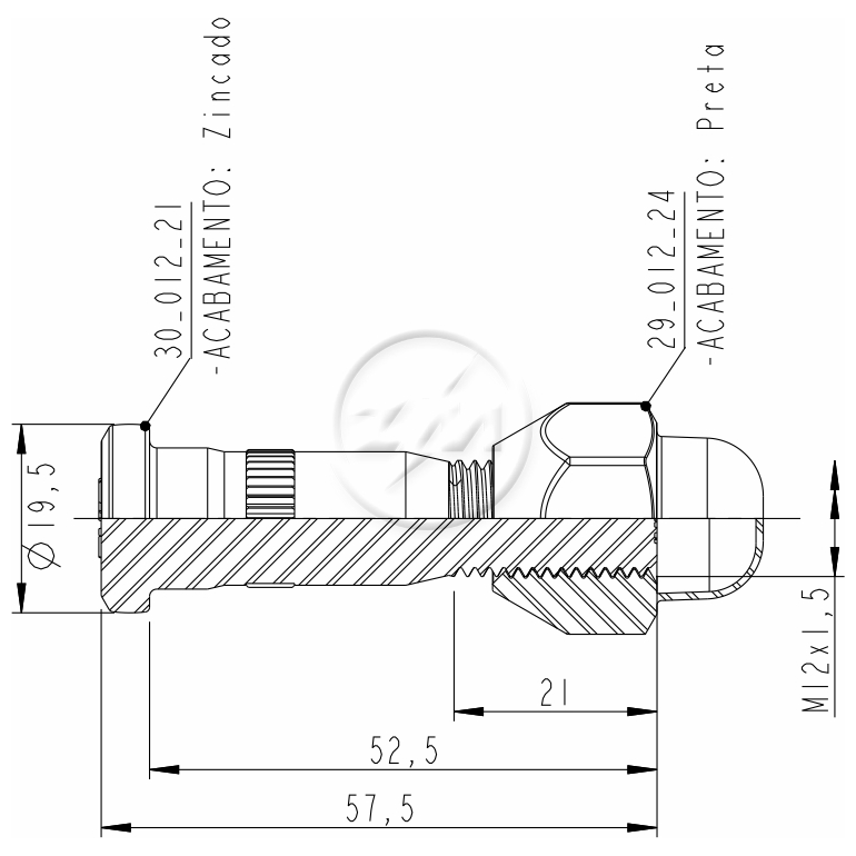 Prisioneiro de Roda com Porca Caixa com 46 Unidades para Toyota Hilux - ZM - 40.012.11