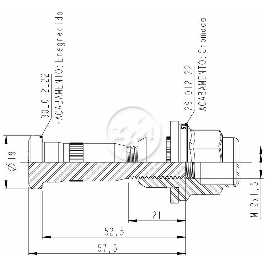 Prisioneiro de Roda com Porca Caixa com 50 Unidades para Toyota Hilux - ZM - 40.012.12