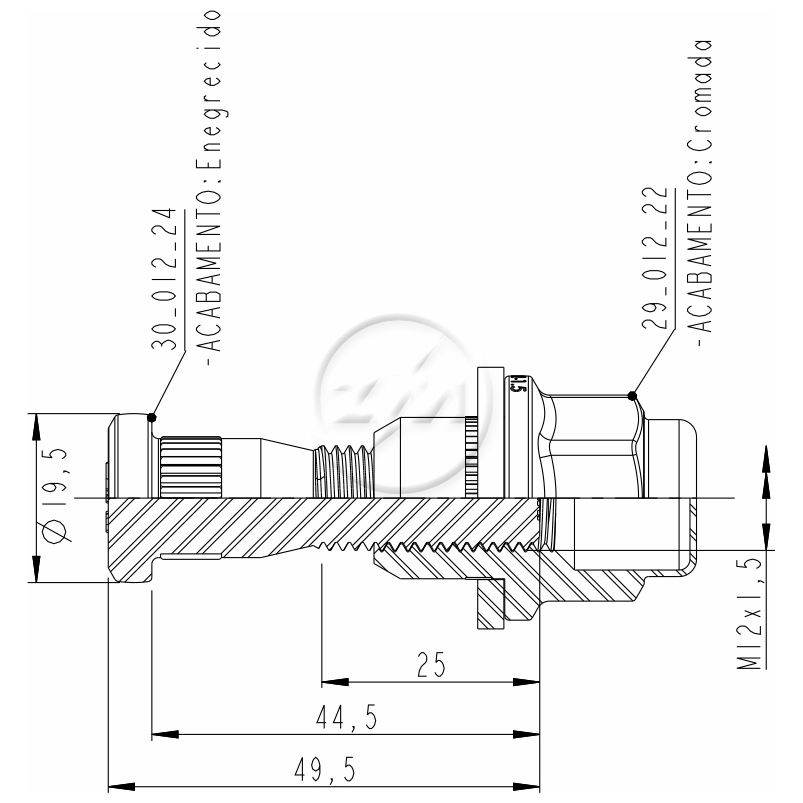 Prisioneiro de Roda com Porca Caixa com 46 Unidades para Toyota Hilux - ZM - 40.012.17