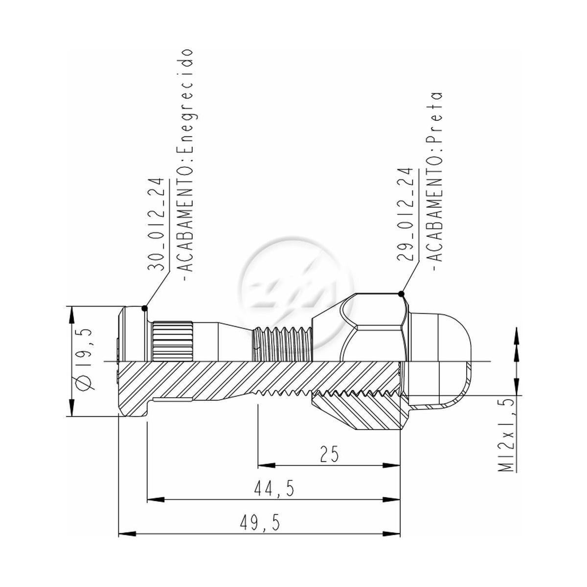 Prisioneiro de Roda com Porca Caixa com 46 Unidades para Toyota Hilux - ZM - 40.012.19