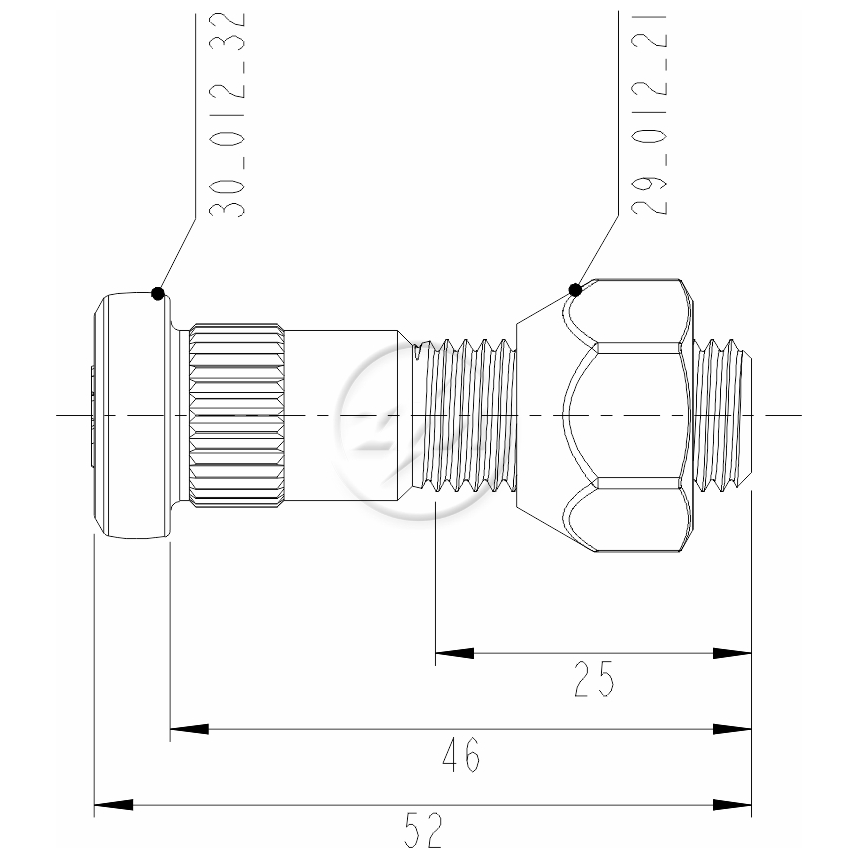 Prisioneiro de Roda com Porca Caixa com 50 Unidades para Chevrolet D-20 e Silverado - ZM - 40.012.36
