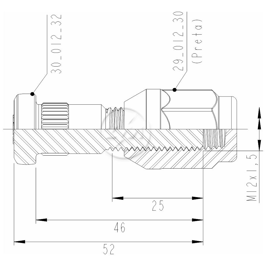 Prisioneiro de Roda com Porca Caixa com 46 Unidades para Chevrolet D-20 e Silverado - ZM - 40.012.37