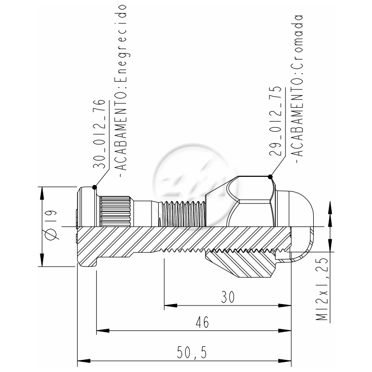 Prisioneiro de Roda com Porca Caixa com 46 Unidades para Nissan Frontier - ZM - 40.012.72