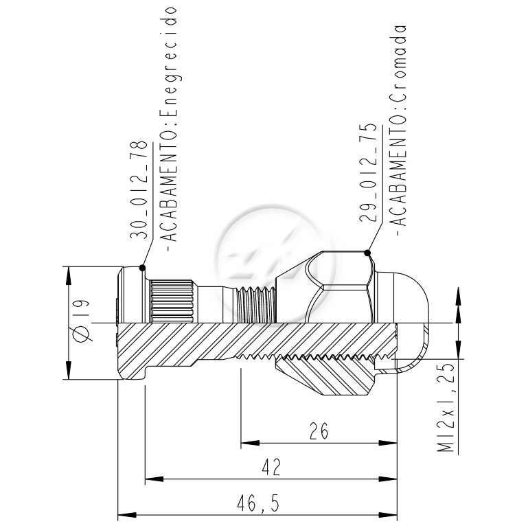 Prisioneiro de Roda com Porca Caixa com 46 Unidades para Nissan Frontier - ZM - 40.012.74