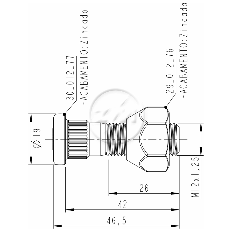 Prisioneiro de Roda com Porca Caixa com 80 Unidades para Nissan Frontier - ZM - 40.012.77