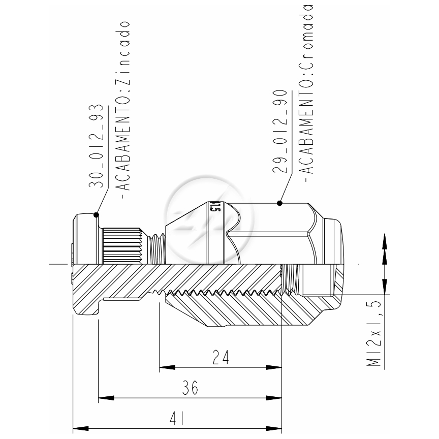 Prisioneiro de Roda com Porca Caixa com 80 Unidades para Mitsubishi L300 - ZM - 40.012.93