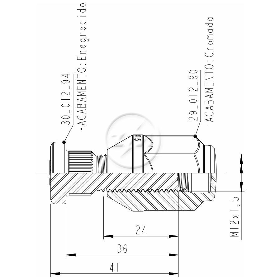 Prisioneiro de Roda com Porca Caixa com 80 Unidades para Mitsubishi L300 - ZM - 40.012.94