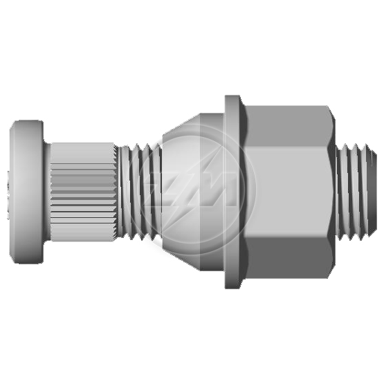 Prisioneiro de Roda com Porca M14-1,5 X 48/53 X Ch22 X H25 Caixa com 25 Unidades para Hyundai HR - ZM - 40.014.60