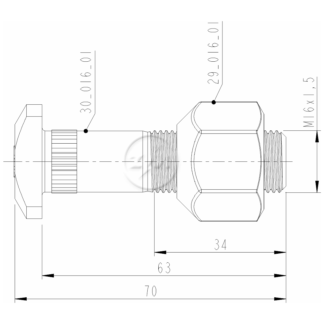 Kit 28 Parafuso Roda M16-1,5x63/70xCH27xH22,5 - ZM - 4001601