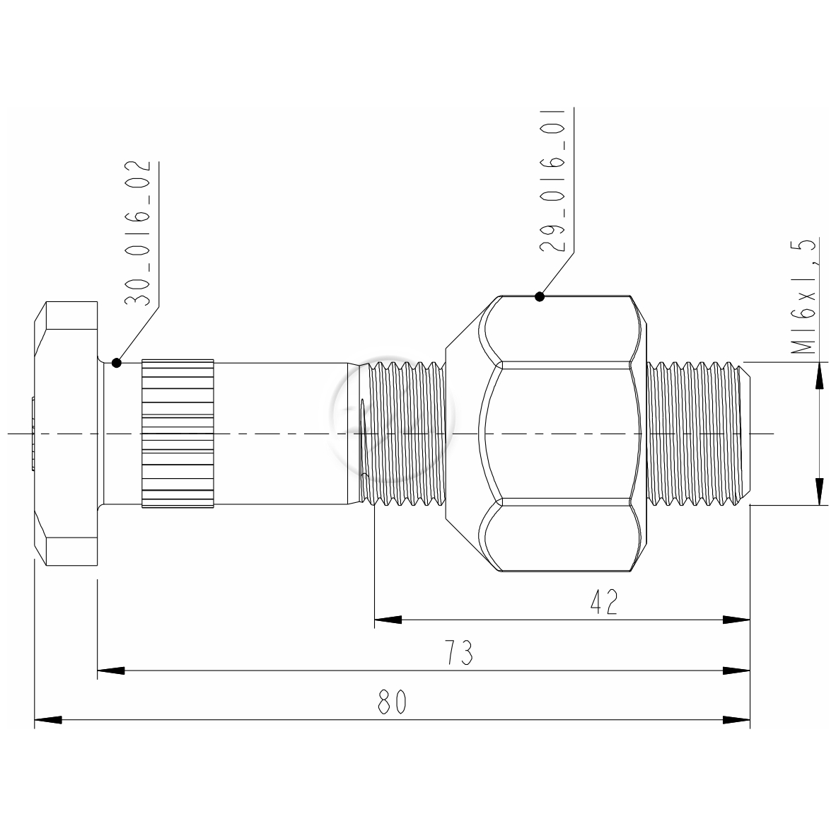 Kit 30 Parafuso Roda M16-1,5x73/80xCH27xH22,5 - ZM - 4001602