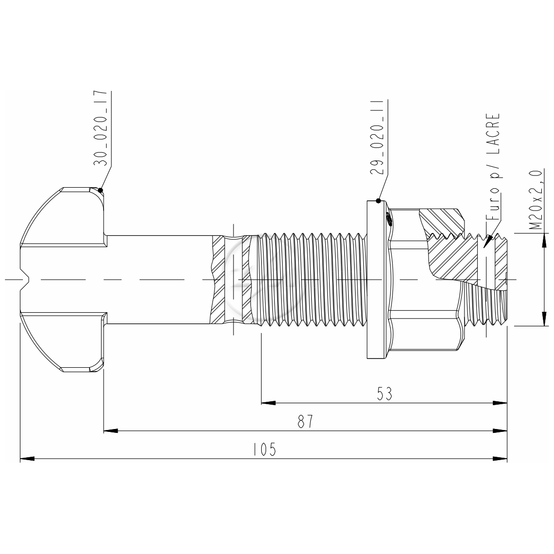 Kit 18 Parafuso Roda M20-2,0x87/105xCH27xH21 - ZM - 4002029