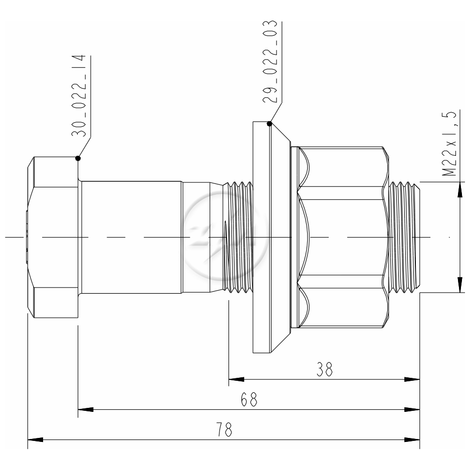 Kit 30 Parafuso Roda M22-1,5x68/78xCH32xH27 - ZM - 40.022.47