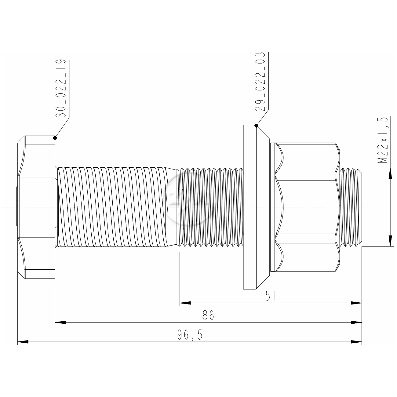 Kit 24 Parafuso Roda M22-1,5x86/96,5xCH32 - ZM - 40.022.49