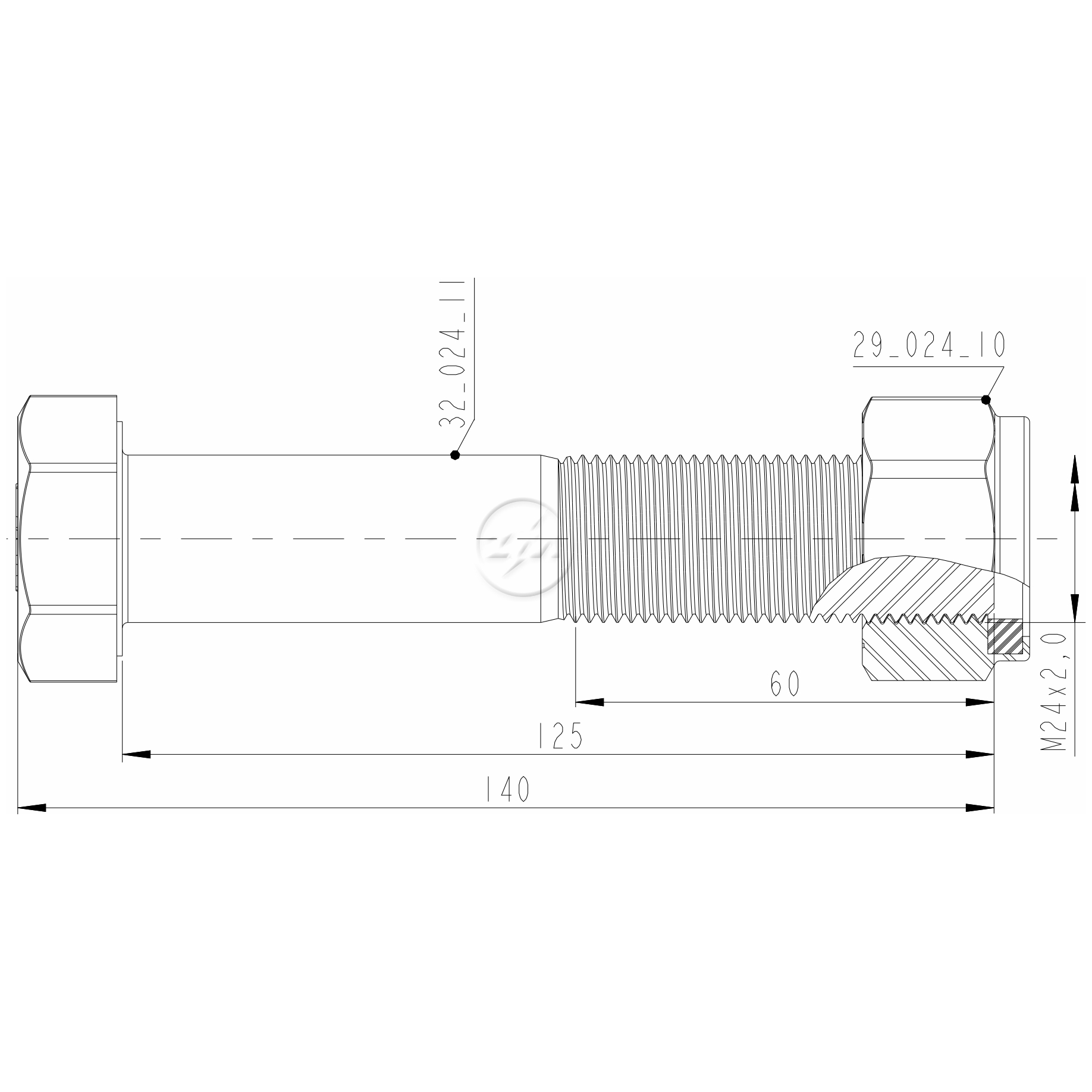 Kit 16 Parafuso Pino Tensor M24-2,0x125xCH36 - ZM - 4002411