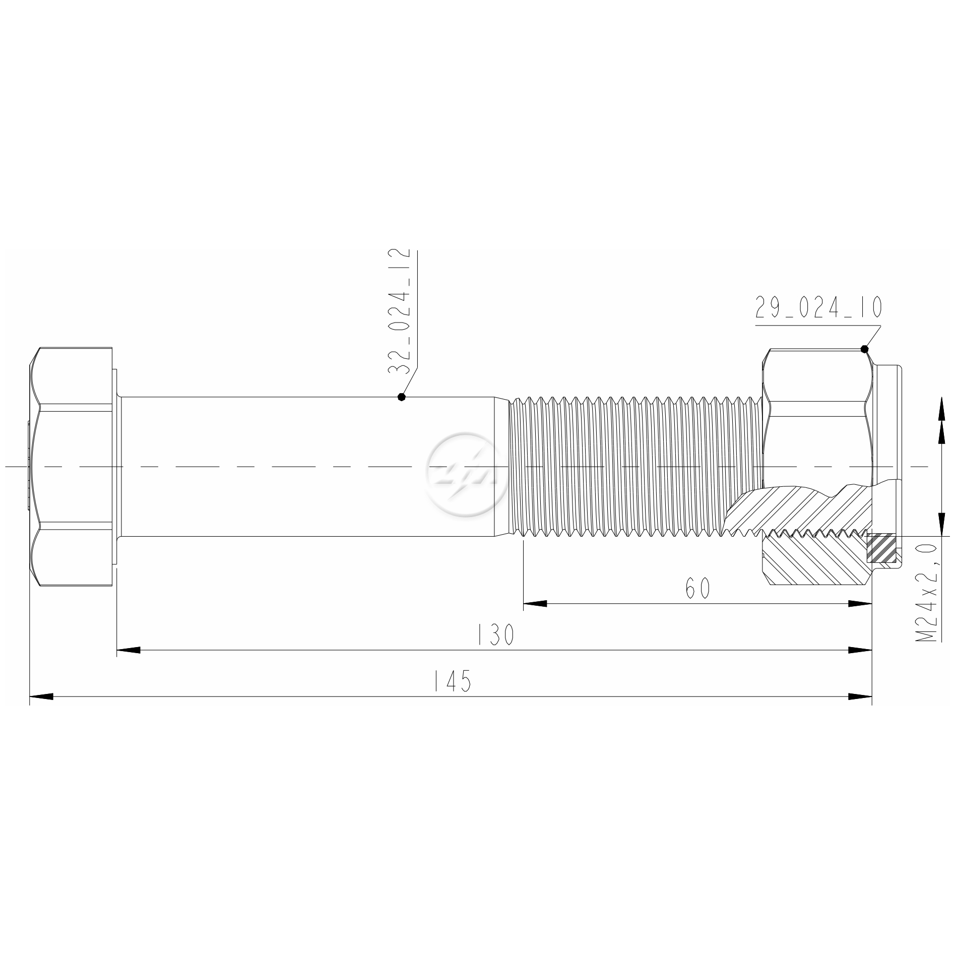 Kit 16 Parafuso Pino Tensor M24-2,0x130xCH36 - ZM - 4002412