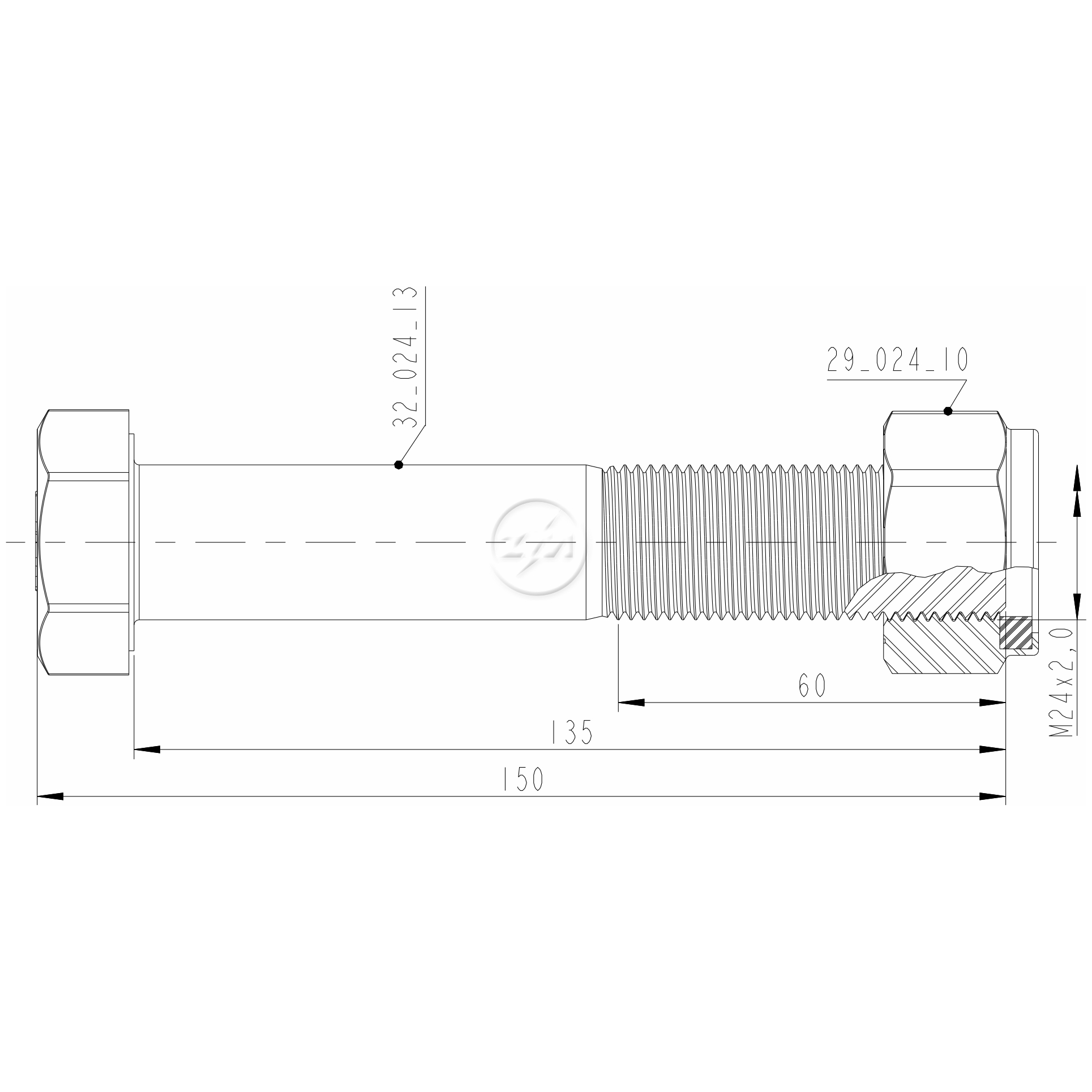 Kit 16 Parafuso Pino Tensor M24-2,0x135xCH36 - ZM - 4002413