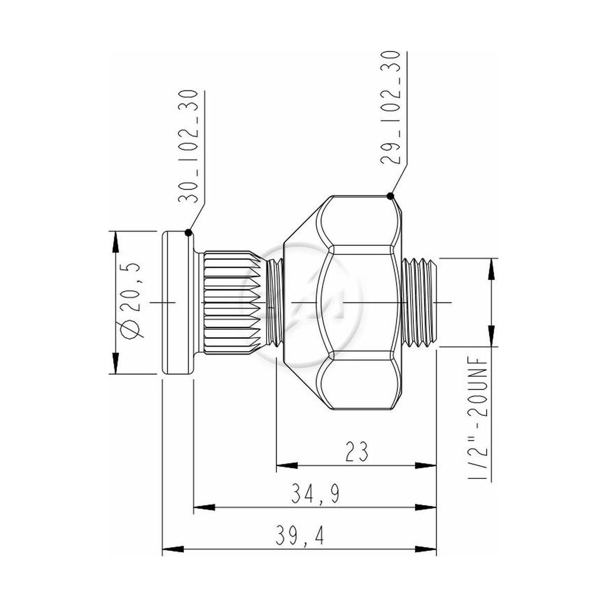 Kit 50 Parafuso Roda 1/2"x34,9/39,4xCH1.1/16" - ZM - 4010230