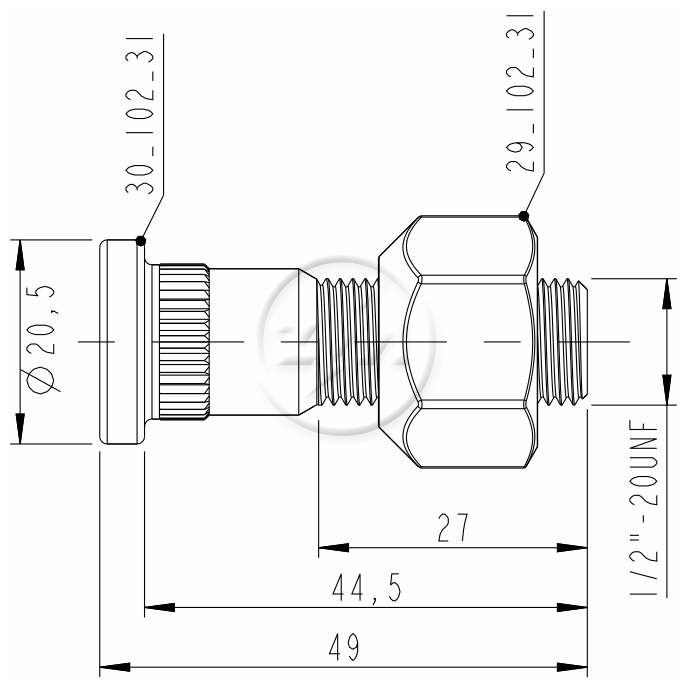 Kit 80 Parafuso Roda 1/2"x44,5/49xCH7/8"xH16 - ZM - 4010231