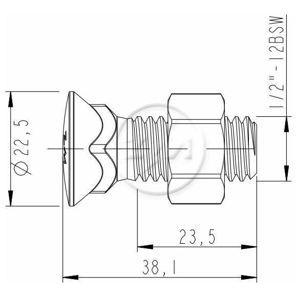 Kit 50 Parafuso para Arados 1/2"-12BSWx1,1/2" - ZM - 4012062